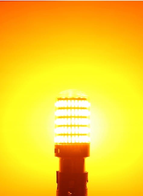 ŻARÓWKA SENSO LED PY21W 150xSMD 4014 CANBUS POMARAŃCZOWA