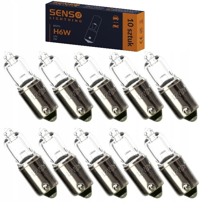 ŻARÓWKA SENSO H6W 12V 6W BAX9s HALOGENOWE x10sztuk