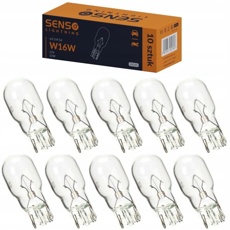 ŻARÓWKA SENSO W16W T15 12V w2.1x9.5d x10sztuk