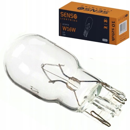 ŻARÓWKA SENSO W16W T15 12V w2.1x9.5d x10sztuk