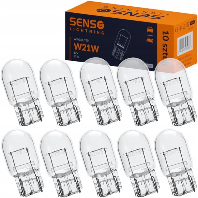 ŻARÓWKA SENSO W21W 12V HOMOLOGACJA E4 x10sztuk