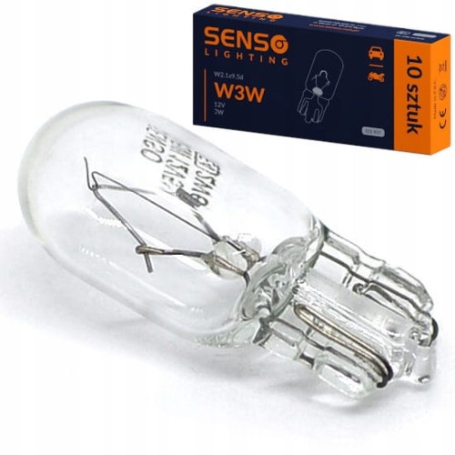 ŻARÓWKI POSTOJÓWKI SENSO W3W 12V 3W HOMOLOGACJA E4 x10sztuk