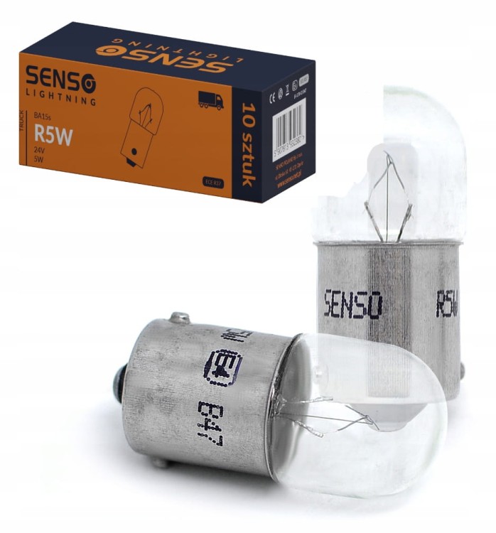 ŻARÓWKA SENSO R5W T16 24V HOMOLOGACJA E4 x10sztuk