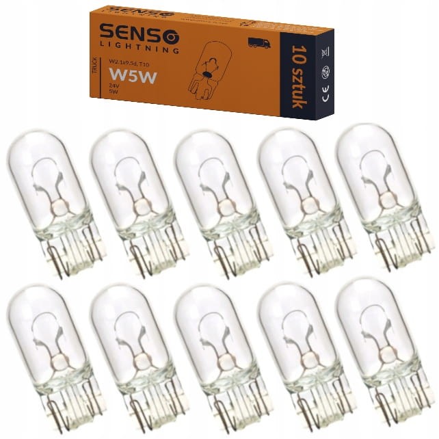 ŻARÓWKI POSTOJÓWKI SENSO W5W 24V 5W E4 x10sztuk