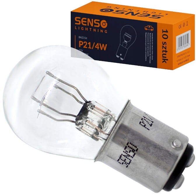 ŻARÓWKA SENSO P21/4W 12V 21/4W BAZ15d x10sztuk