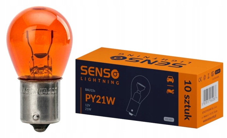 ŻARÓWKA SENSO PY21W 12V POMARAŃCZOWA x10sztuk