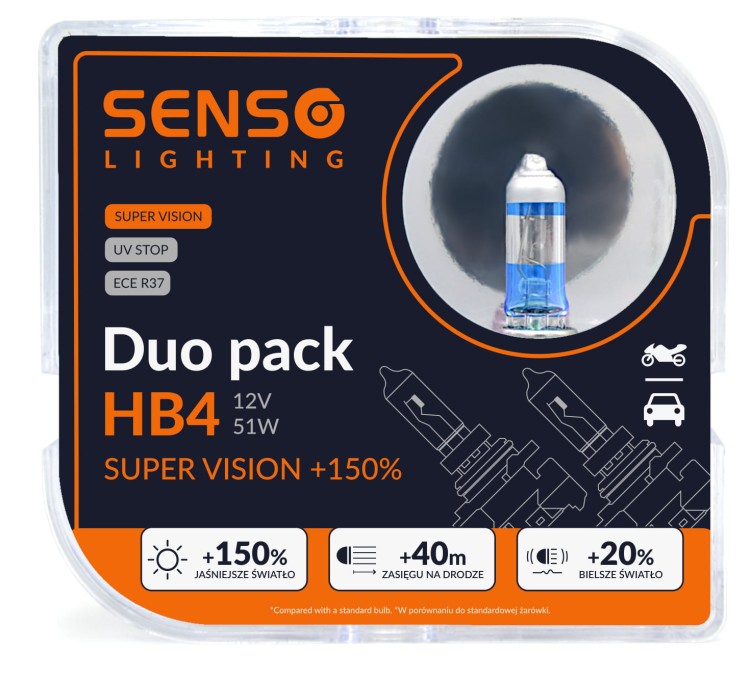 ŻARÓWKI SENSO SUPER VISION 2x HB4 DUO +150%