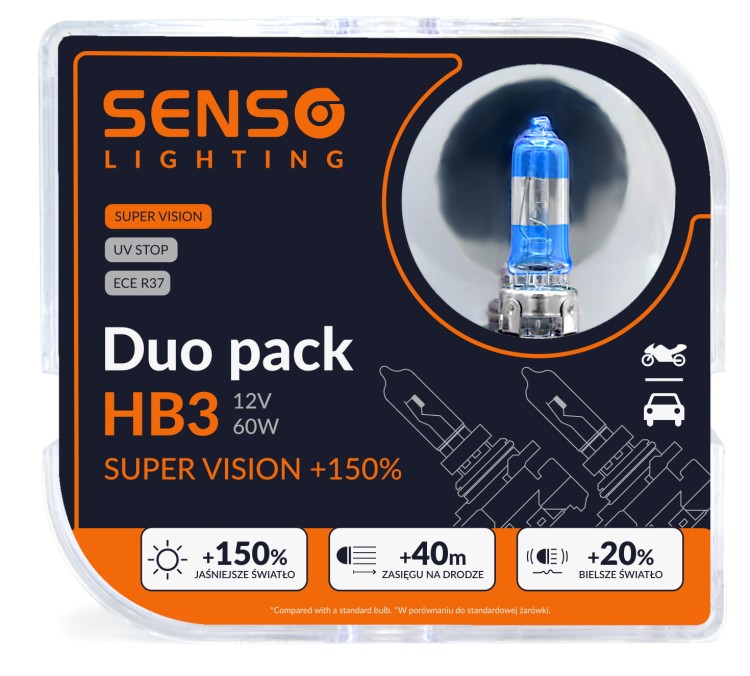 ŻARÓWKI SENSO SUPER VISION 2x HB3 DUO +150%