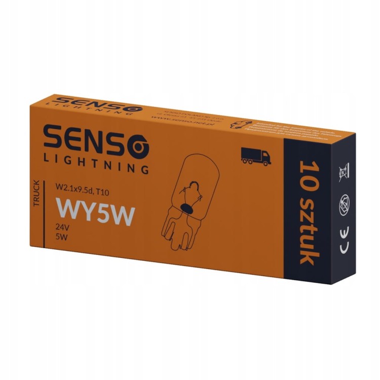 ŻARÓWKA SENSO WY5W W5W 24V POMARAŃCZOWA