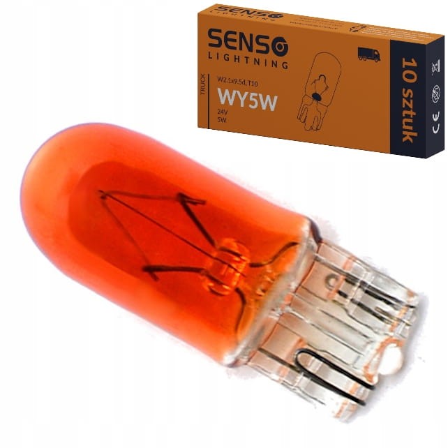 ŻARÓWKA SENSO WY5W W5W 24V POMARAŃCZOWA x10sztuk