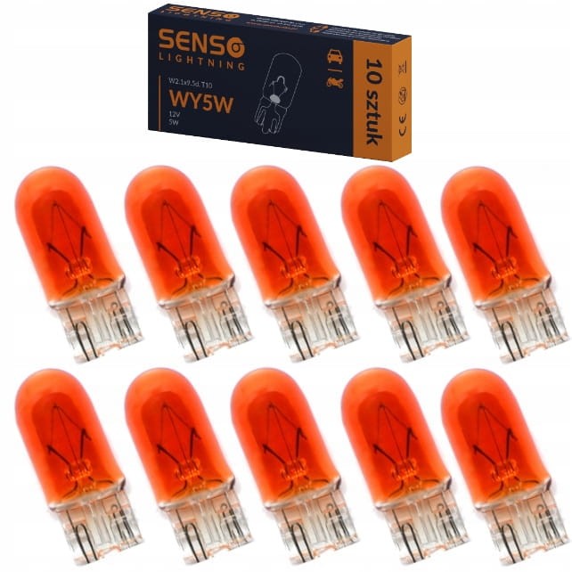 ŻARÓWKA SENSO WY5W W5W 12V POMARAŃCZOWA x10sztuk