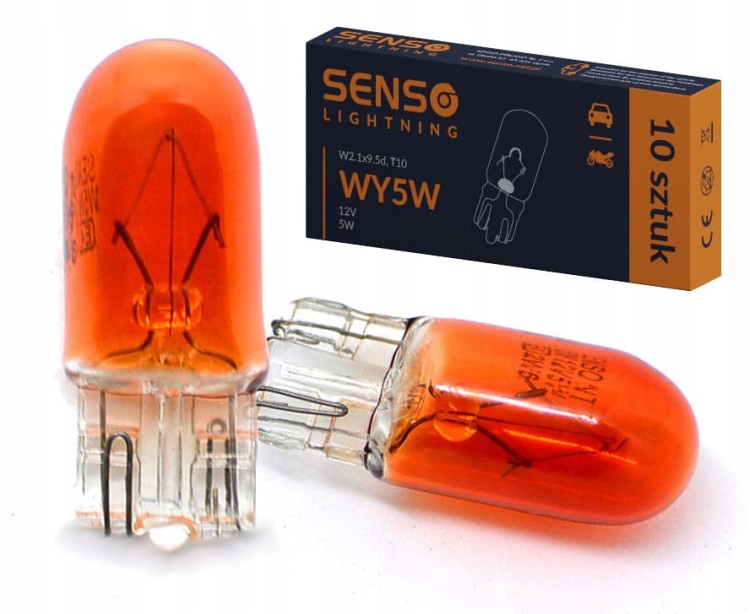 ŻARÓWKA SENSO WY5W W5W 12V POMARAŃCZOWA x10sztuk