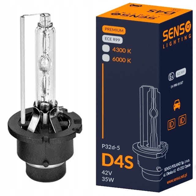 ŻARNIK SENSO D4S 6000K XENON E4 PREMIUM ZIMNA BIEL