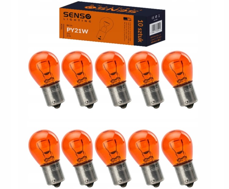 ŻARÓWKA SENSO PY21W 24V POMARAŃCZOWA x10sztuk