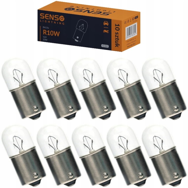 ŻARÓWKA SENSO R10W 10W BA15S 12V x10sztuk