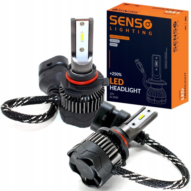 Żarówki SENSO 2x LED HIR2 +250% CSP 12V 16000LM RETROFiT