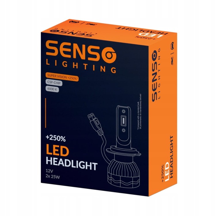 Żarówki SENSO 2x LED HB5 +250% CSP 12V 16000LM RETROFiT