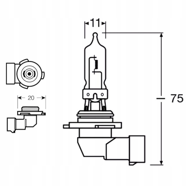 ŻARÓWKA SENSO HB3 12V 60W P20d HOMOLOGACJA E4