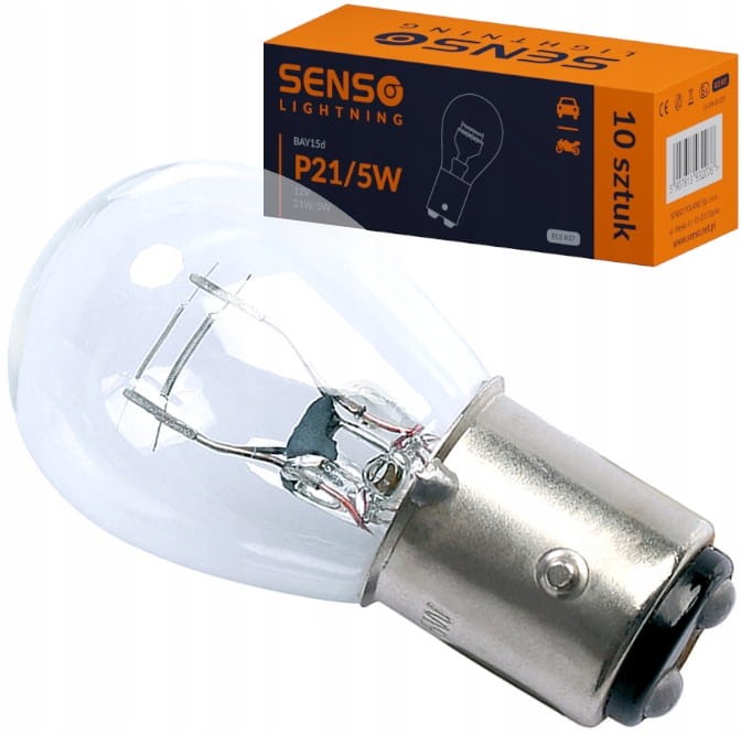 ŻARÓWKA SENSO P21/5W 12V HOMOLOGACJA E4