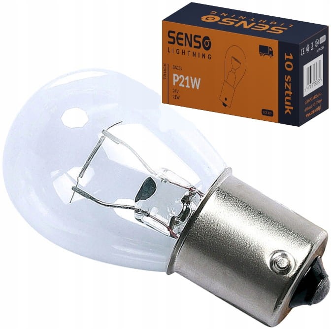 ŻARÓWKI SENSO P21W 24V HOMOLOGACJA E4 x10sztuk