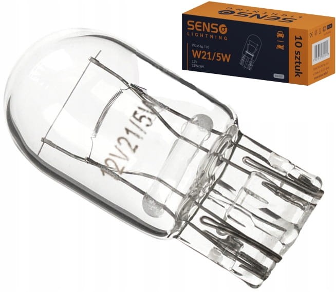ŻARÓWKA SENSO W21/5W 12V HOMOLOGACJA E4