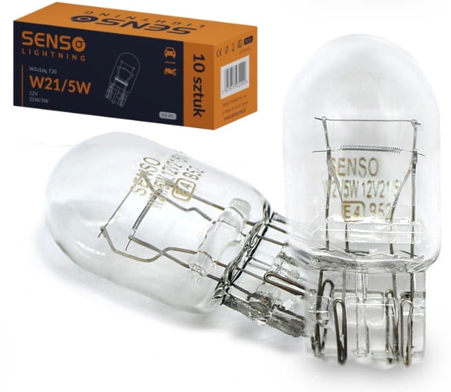 ŻARÓWKA SENSO W21/5W 12V HOMOLOGACJA E4