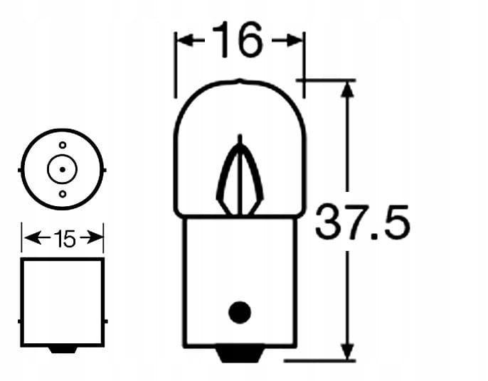 ŻARÓWKA SENSO R5W T16 12V HOMOLOGACJA E4