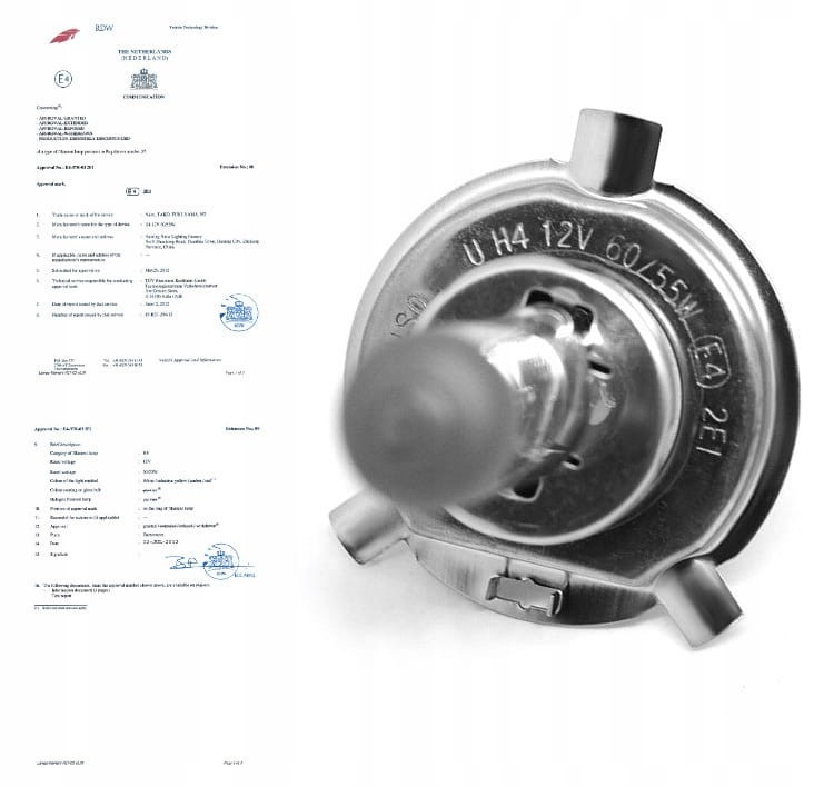ŻARÓWKA SENSO H4 12V 60/55W PX43t HOMOLOGACJA E4