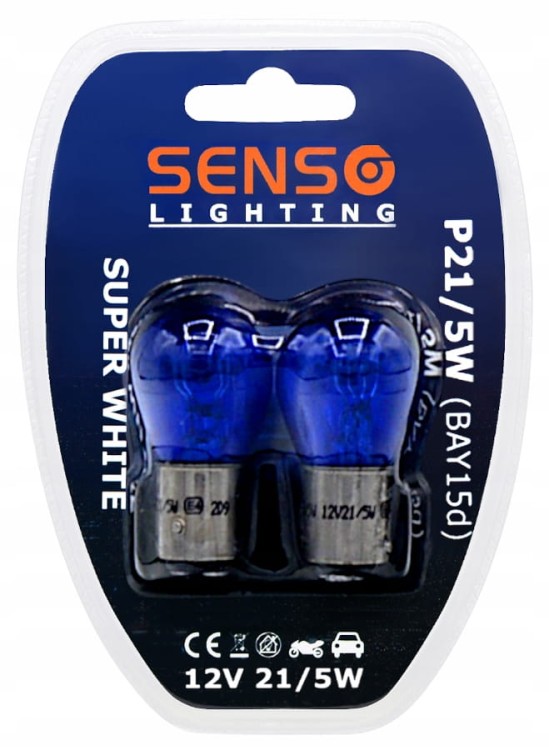 2x ŻARÓWKA SENSO P21/5W 12V SUPER WHITE XENON LOOK
