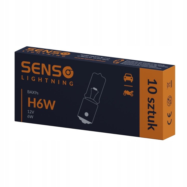 ŻARÓWKA SENSO H6W 12V 6W BAX9s HALOGENOWA