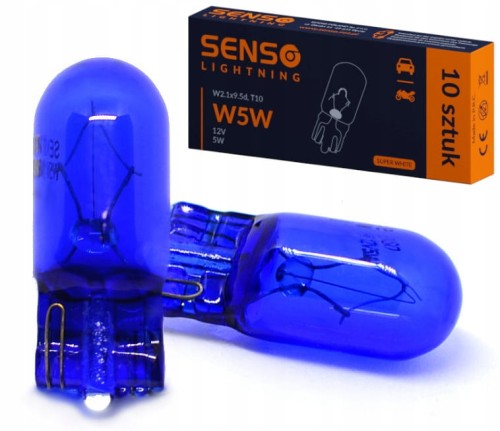 ŻARÓWKA SENSO SUPER WHITE W5W 12V BLUE XENON