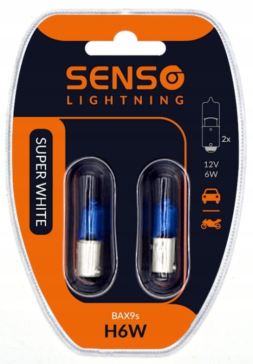 2x ŻARÓWKA SENSO H6W 12V SUPER WHITE