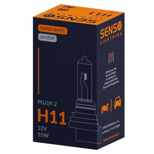 ŻARÓWKA SENSO SUPER WHITE H11 12V 55W E4 XENON