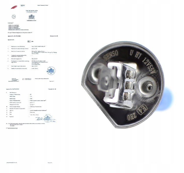 ŻARÓWKA SENSO SUPER WHITE H1 12V 55W E4 BLUE XENON
