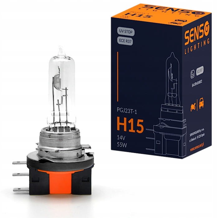 ŻARÓWKA SENSO H15 12V 15/55W PGJ23t-1 HOMOLOGACJA E4