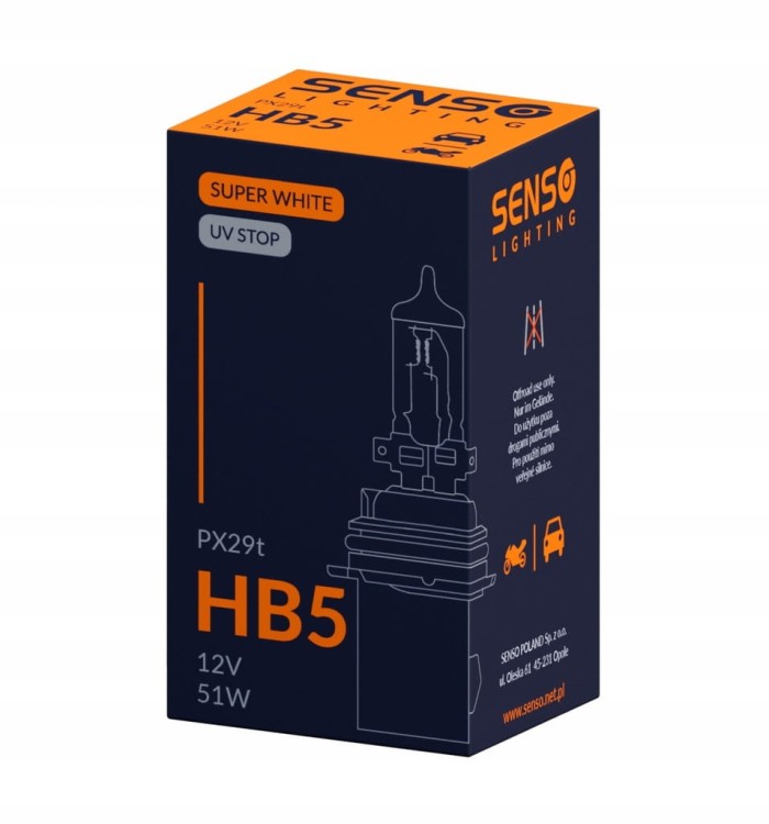 ŻARÓWKA SENSO SUPER WHITE HB5 12V 65/55W PX29t
