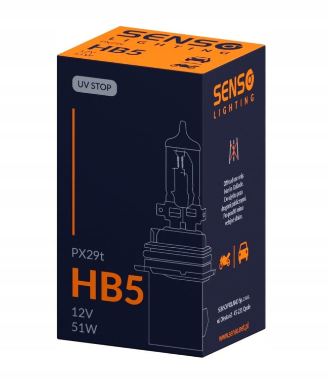 ŻARÓWKA SENSO HB5 12V 65/55W PX29t