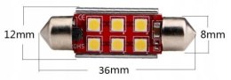 ŻARÓWKA SENSO C5W C10W 36mm LED 6xSMD 3030 CANBUS 12V